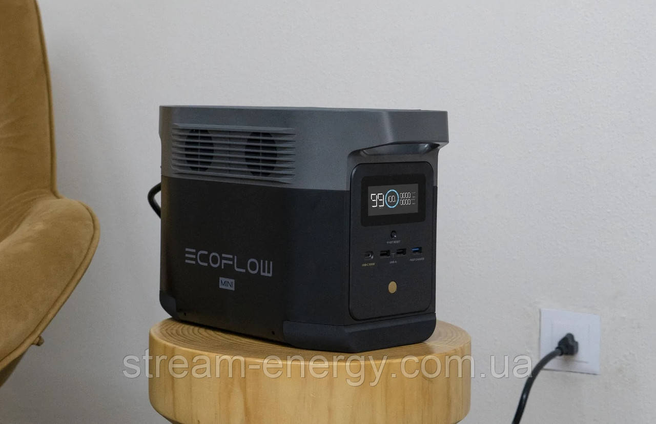 Зарядна станція EcoFlow DELTA mini 882 Вт·г - електрочайник, зарядка телефону, ноутбука, для офису, лікарні, фото 1