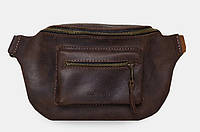 Поясная сумка «Beltee» вместительная цвет: бордо, коньяк, черный, синий, коричневый, серый, зеленый, красный Коричневый