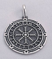 Шлем Ужаса (Агисхьяльм) медальон с чернением серебро 925 пробы