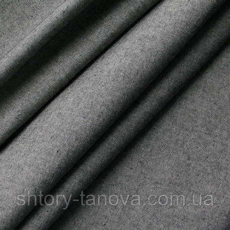 Тканина для портьєр з хлопоком МЕЛАНЖ/ЧОРНИЙ, фото 1