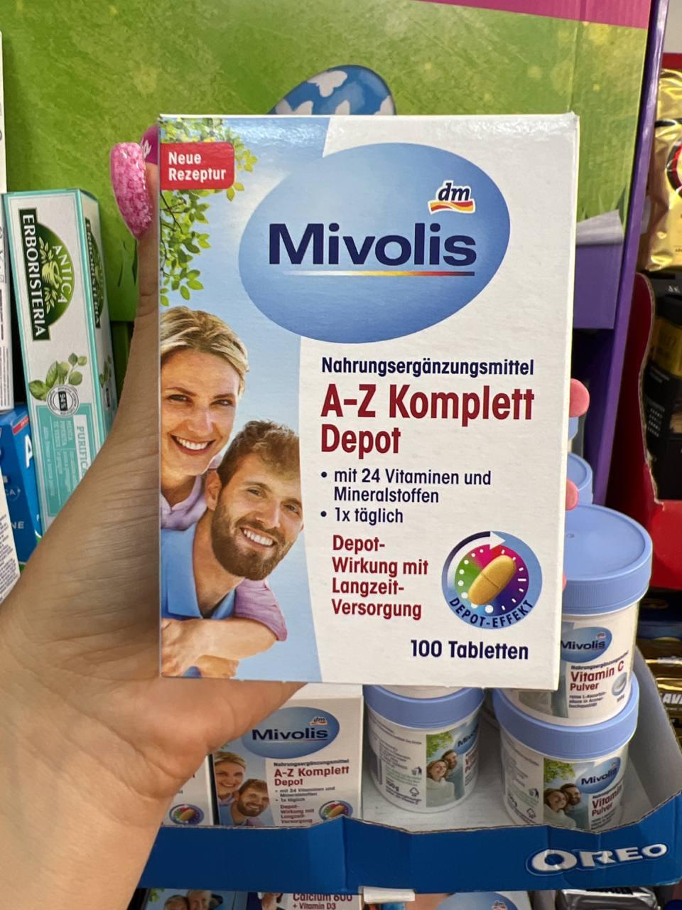 Мультивітамінний комплекс 100 таб.😊 Mivolis "A-Z Depot". Німеччина