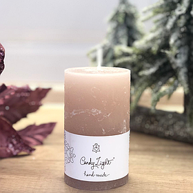 Свічка циліндрична 6*10 см рожево-коричнева 30 годин горіння