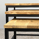 Комплект журнальних столиків у стилі Loft з епоксидною смолою, фото 5