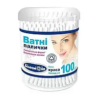 Ватні палички Білосніжка в пластиковій упаковці, 100 шт