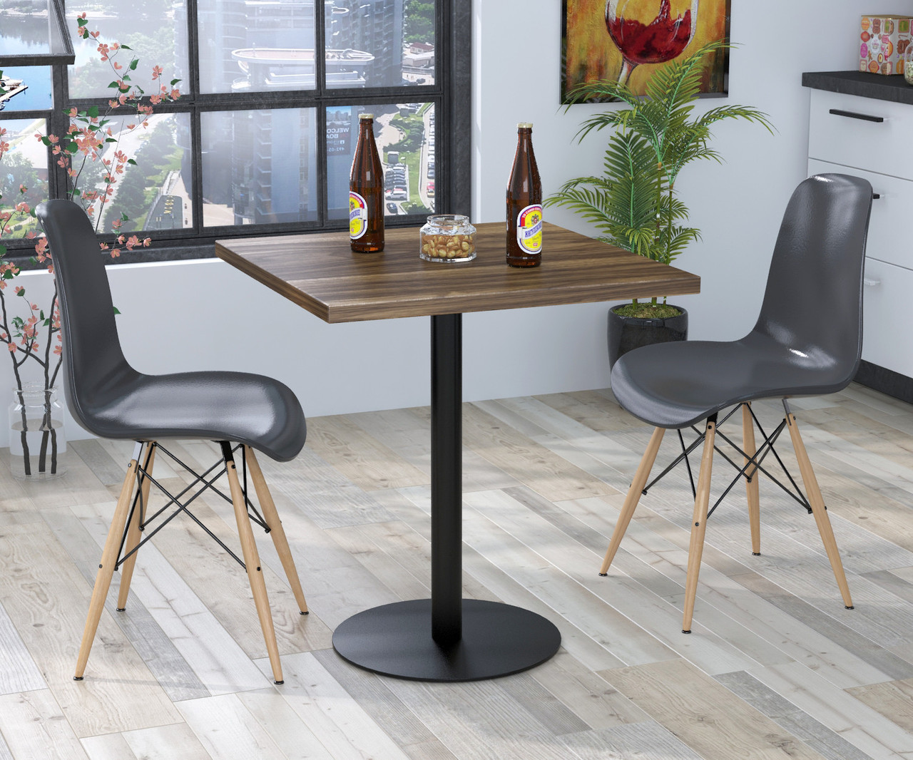 Квадратний обідній стіл BS-450 70 × 70 см Горіх Модена