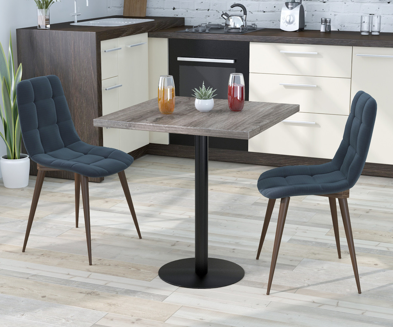 Квадратний обідній стіл BS-450 70 × 70 см Дуб Палена