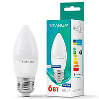 LED лампа TITANUM C37 6W E27 4100K Белый свет