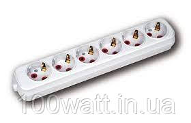 Колодка-касета 6 гнізд з заземленням 200-600-601, фото 1