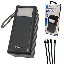 Power bank 50000 mAh повербанк ACL PW07 зарядка для телефону зарядний пристрій Lightning Type-C MicroUSB USB