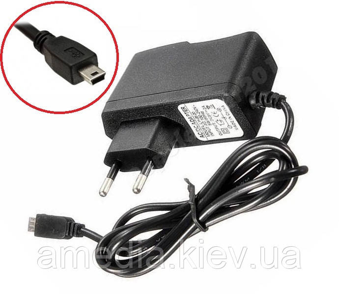 Сетевой адаптер питания зарядка 220V-5V 2A с mini USB выходом для GPS ...