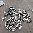 Срібна цепочка зхрестиком чоловіча.Брутальний масивний ланцюжок для чоловіка, фото 7