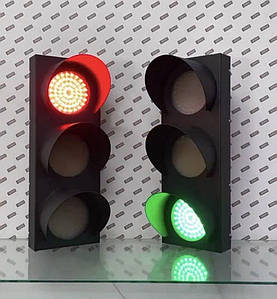 LED светофор 200мм NewPharos-18W- 3 секції- 24В/220В