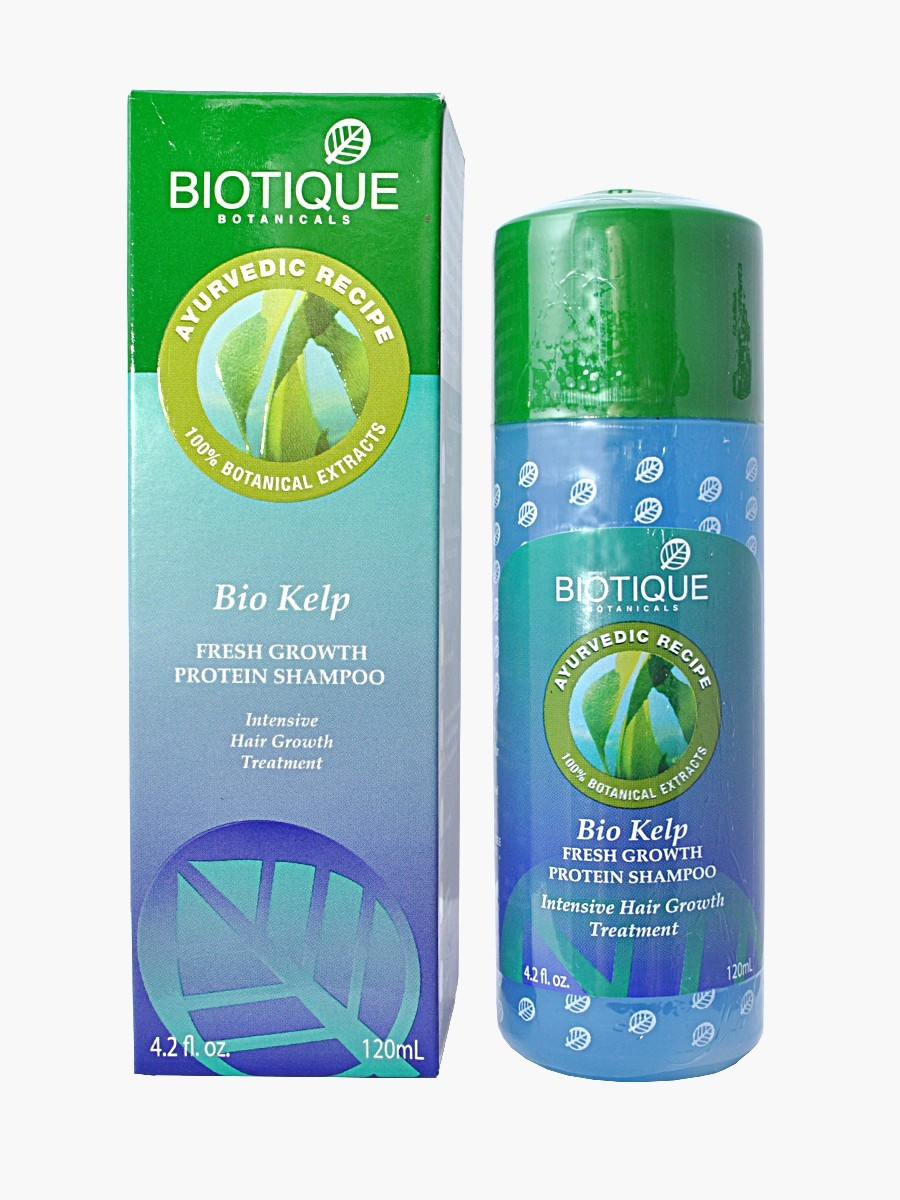 BIO KELP SHAMPOO (120ML) BIOTIQUE, ПРОТЕЇНОВИЙ ШАМПУНЬ БІО ВОДОРОСТІ 120 МЛ відновлюючий і зміцнення волосся