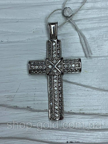 Женский крестик из серебра 925 пробы со вставкой, артикул п00021. (ID ...