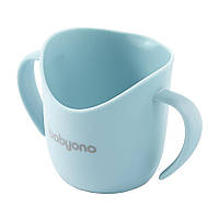 Тренировочная чашка с ручками голубая BabyOno 120 мл (5901435413265)
