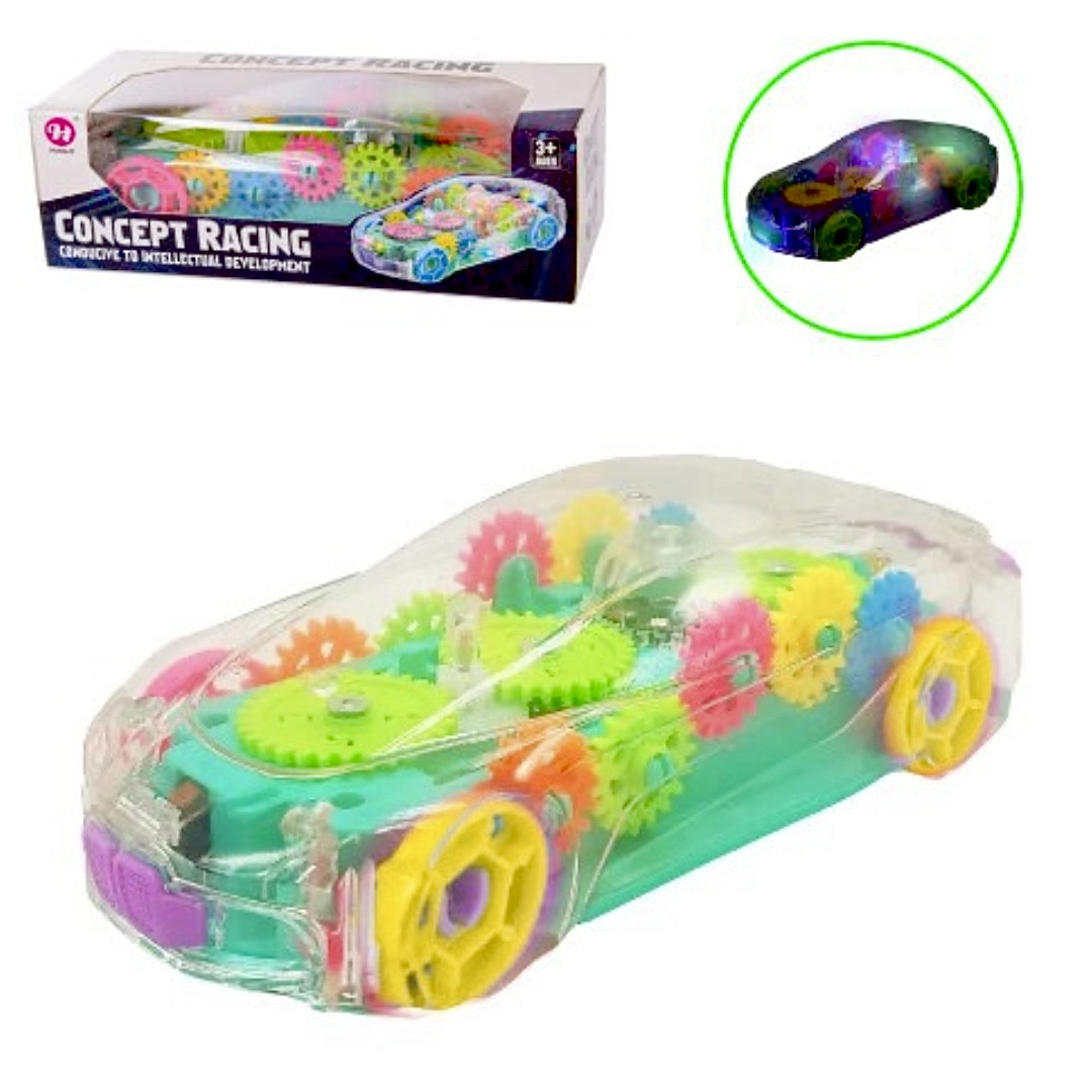 Іграшкова прозора машинка зі світломузикою Qunxing Toys YJ 388-65, фото 1