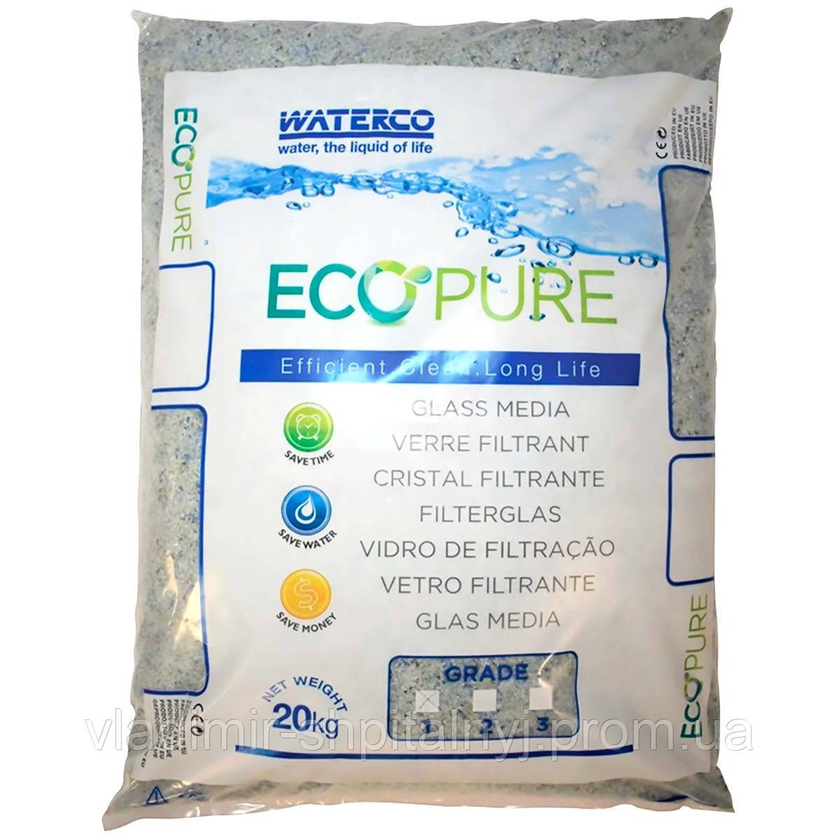 Waterco Пісок скляний Waterco EcoPure 0.5-1.0 мм (20 кг)