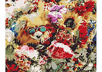 Картина по номерам: Собачка в цветах 40*50 BS51437 BS51437 rish