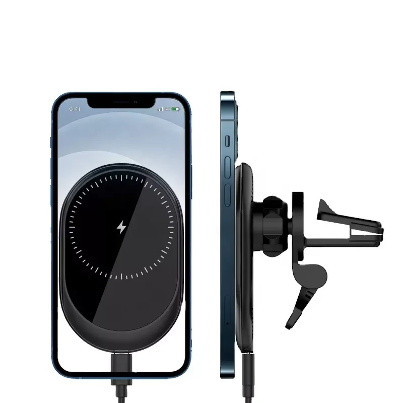 Магнітний автотримач для телефона з бездротовою зарядкою 15 Вт Magnetic Car X480 для Iphone 12/14, фото 1