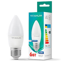LED лампа TITANUM C37 6W E27 4100K Біле світло