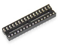 Панелька 32 pin з плоскими контактами крок 2.54 мм вузька (ширина 7.62 мм)