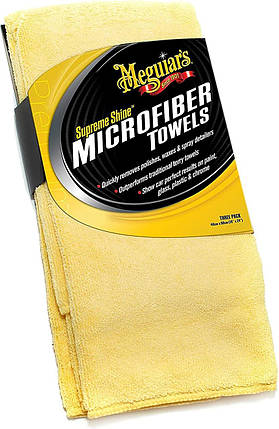 Рушник мікрофібровий - Meguiar's Supreme Shine Microfiber Towel 40х60 см. жовтий (X2010EU), фото 2