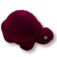 Футляр черепаха бордовий оксамитовий для ювелірних виробів квадратний під кільце або прикраси розмір 4.5х3х5 см