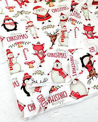 Футер двунитка"Merry Christmas " (диджитал) - 180см. ВІДРІЗ 0.95 см, присутній незначний відтиск