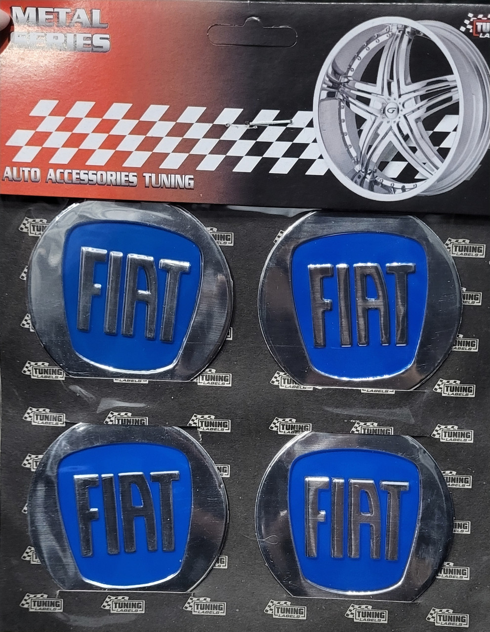 Наклейки на ковпачки, заглушки, наклейки на диски 60 мм Fiat Фіат Синій