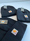 Чоловіча зимова шапка Carhartt чорна акрилова Кархарт, фото 3