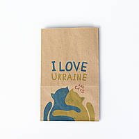 Крафт подарочные пакеты 220*120*290 Патриотичные Пакеты с символикой "С Любовью к Украине"