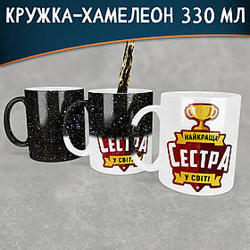 Чашка-хамелеон STAR Найкраща сестра у світі. Кращий подарунок сестрі