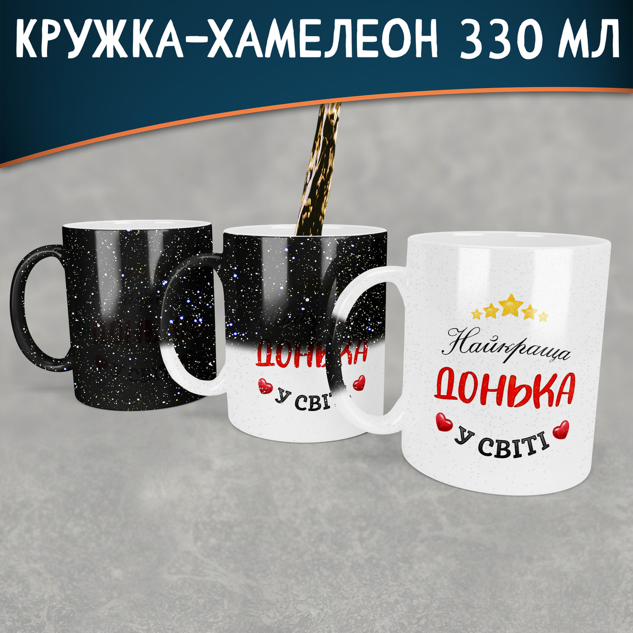 Чашка-хамелеон STAR Найкраща донька у світі. Кращий подарунок доньці.