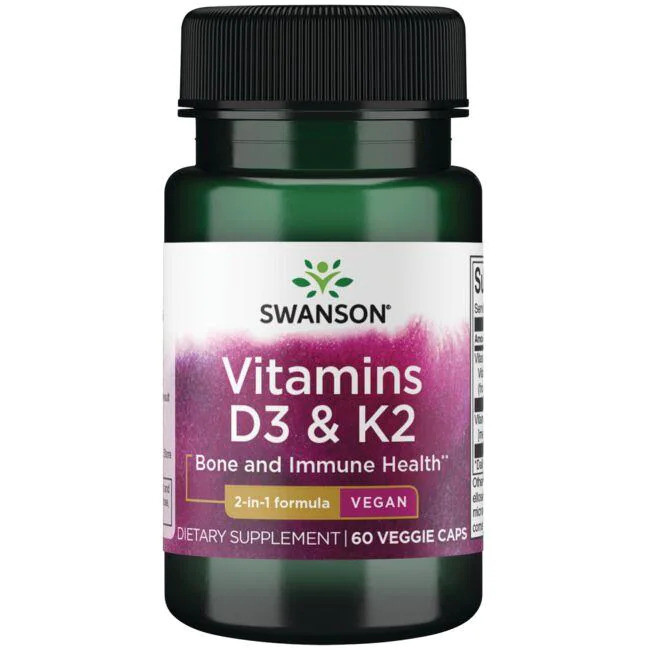 Swanson Vitamins D3 & K2 2,000 IU & 75 mcg 60 Caps