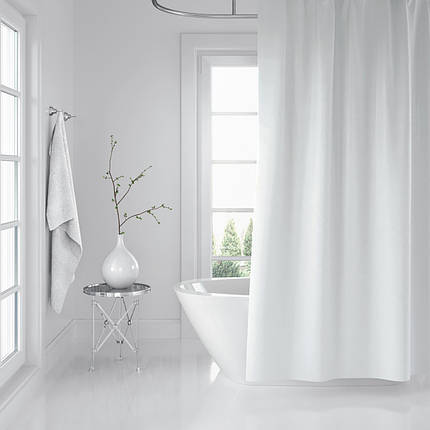 Штора для ванної широка 240*200 см White Tropik Туреччина, фото 1