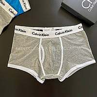 Трусы для мужчины из хлопка келвин кляйн Calvin klein 365 23 цвета, серые с белой резинкой Fellix