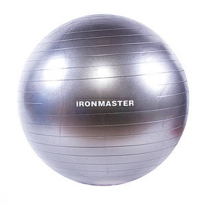 М'яч для фітнесу IronMaster 55 см з насосом срібний