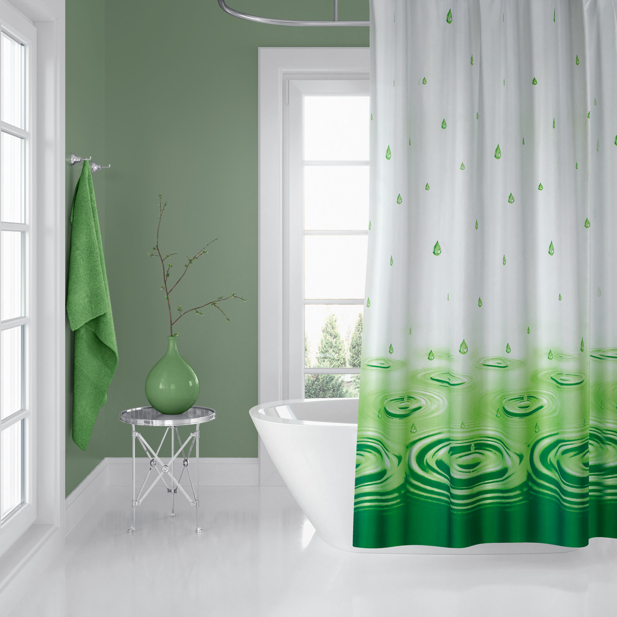 Штора для ванної Drop Green Jackline Туреччина 180 * 200 см