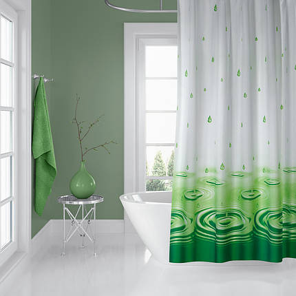 Штора для ванної Drop Green Jackline Туреччина 180 * 200 см, фото 1