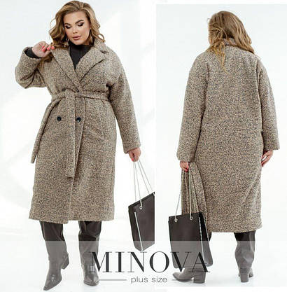 Модне жіноче пальто хакі великих розмірів (5 кольорів) ЮР/-72414, фото 3