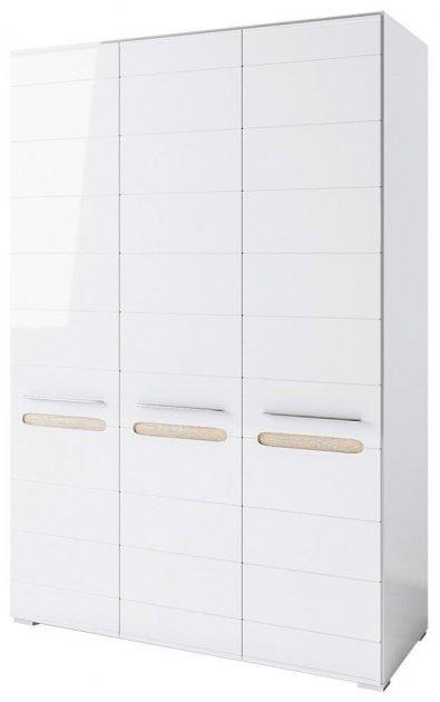 Шафа 3Д без дзеркал  для спальні / вітальні / передпокою Б'янко Світ меблів, колір білий глянець