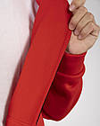 Чоловіча зимова толстовка на блискавці червона з капюшоном Зіп худі на флісі, фото 9