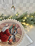 Серветка Новорічна сервірувальна "Вифлеємське диво" кругла гобелен (Ø10 см.), фото 4