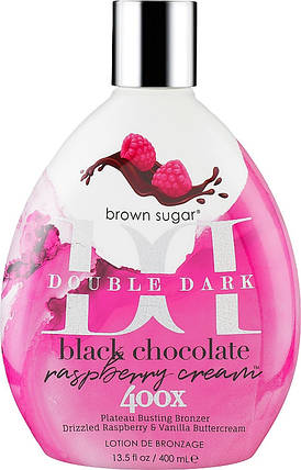 Лосьон для засмаги у солярії brown sugar DOUBLE DARK BLACK CHOCOLATE RASPBERRY CREAM 400мл, фото 3