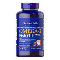 Жирные кислоты Puritan's Pride Triple Strength Omega 3 Fish Oil 1400 mg, 240 капсул