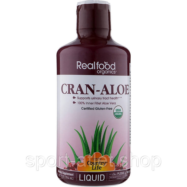 Натуральна добавка Country Life Realfood Cran-Aloe Liquid, 944 мл, фото 1