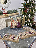 Наволочка Різдвяна на подушку 45х45 см., гобелен з золотим люрексом "Вифлеємська ніч", фото 4
