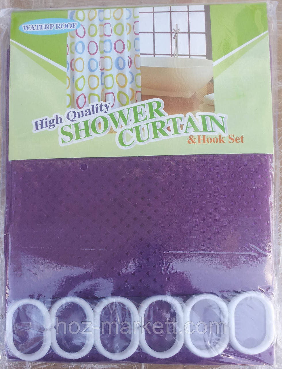Шторка у ванну однотонна фіолетова, фото 1