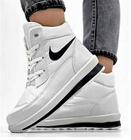 Кроссовки женские Nike зимние белые на меху