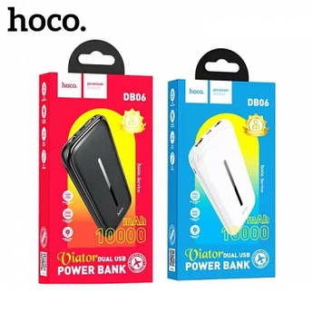 Power Bank Hoco DB06 VIATOR 2USB / Micro / Type-C 10.000 mAh чорний / білий